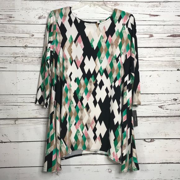 Alfani Printed High Low Tunic - Picture 2 of 8